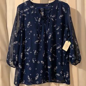 St John's Bay 3/4 sleeve blouse NWT